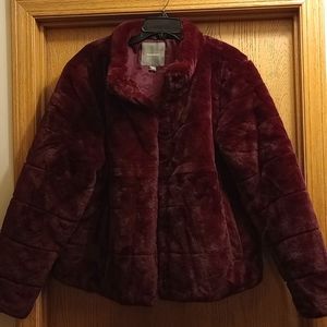 Brand new Maurice's faux fur plum coat